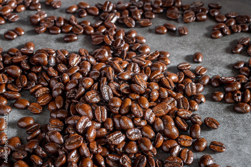 Fresh roasted coffee beans background