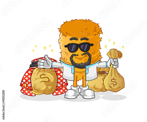 straw roll rich arabian mascot. cartoon vector