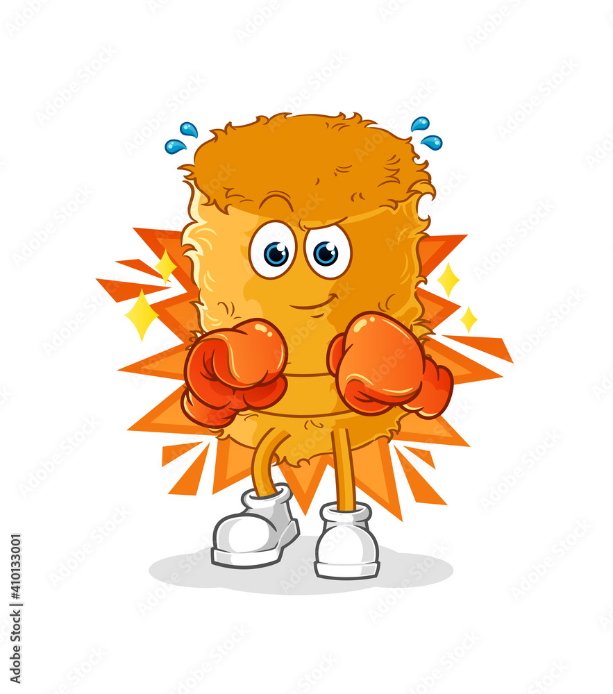 straw roll boxer character. cartoon mascot vector