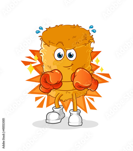 straw roll boxer character. cartoon mascot vector