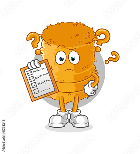 straw roll schedule list vector. cartoon character