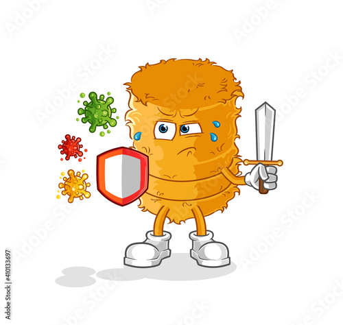 straw roll against viruses cartoon. cartoon mascot vector
