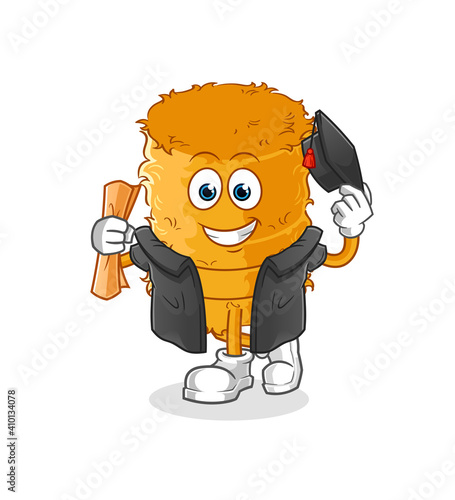 straw roll graduation vector. cartoon character