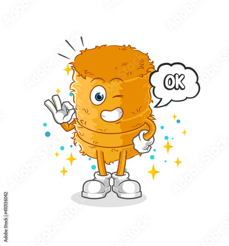 straw roll agree mascot. cartoon vector