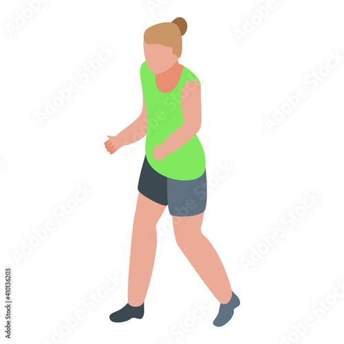 Girl basketball icon. Isometric of girl basketball vector icon for web design isolated on white background