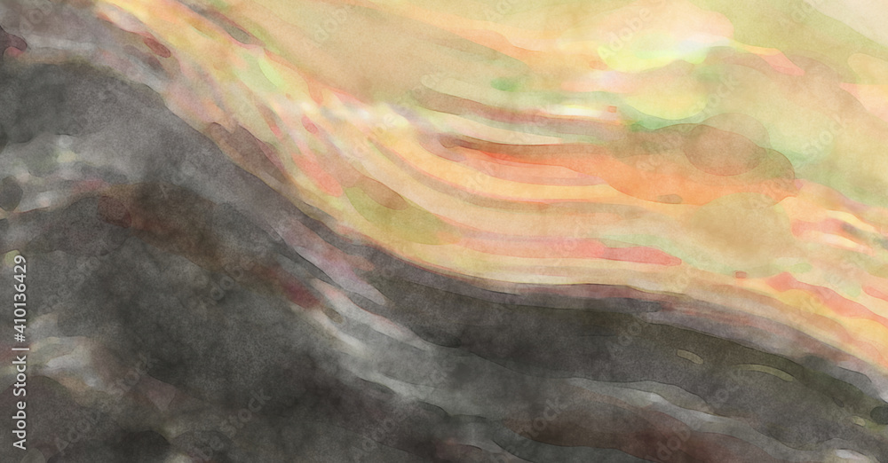 Fototapeta premium Crazy watercolor random pattern. Creative abstraction. Modern art painting. 2d illustration. Digital texture wallpaper. Artistic watercolored backdrop material.