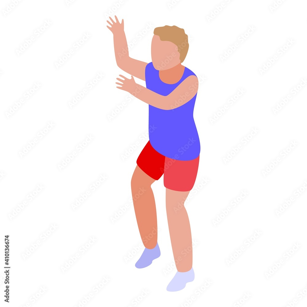 Kid basketball game icon. Isometric of kid basketball game vector icon for web design isolated on white background