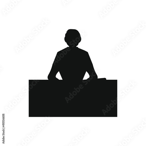 telemarketer man on white background