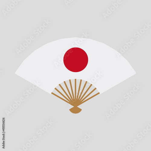 正月素材　日の丸　扇子