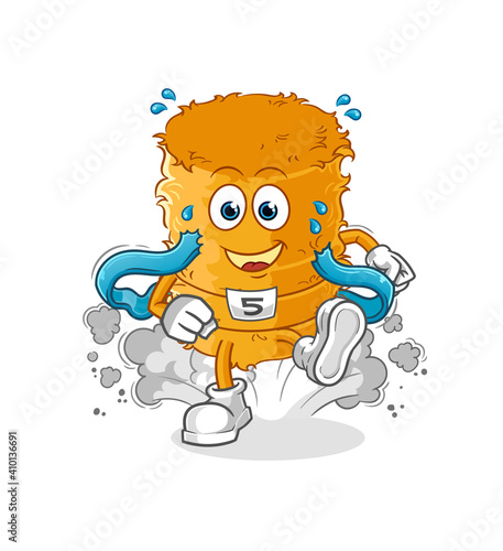 straw roll runner character. cartoon mascot vector