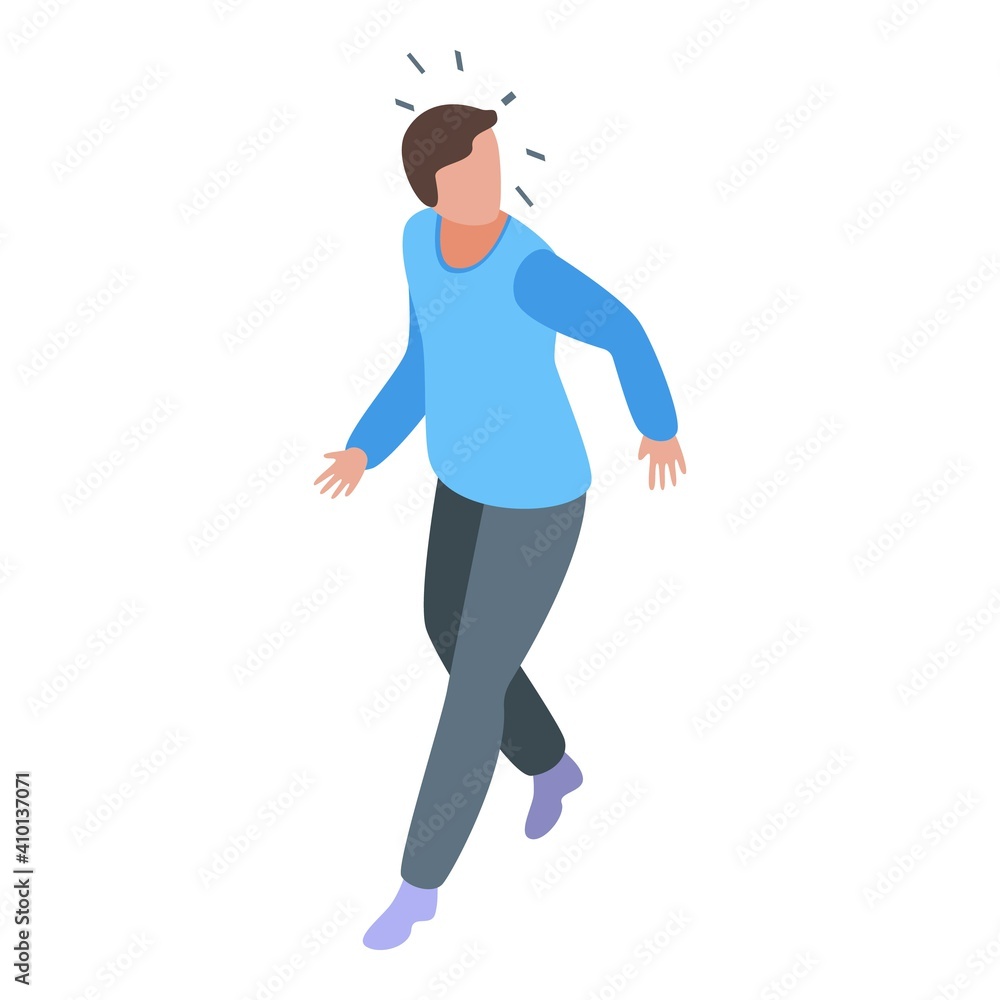 Scared man icon. Isometric of scared man vector icon for web design isolated on white background Scared man icon. Isometric of scared man vector icon for web design isolated on white background