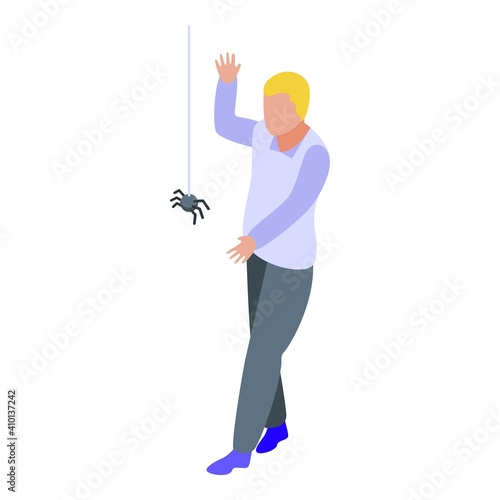 Spider fear icon. Isometric of spider fear vector icon for web design isolated on white background