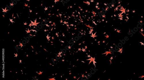 舞い散る紅葉落ち葉背景