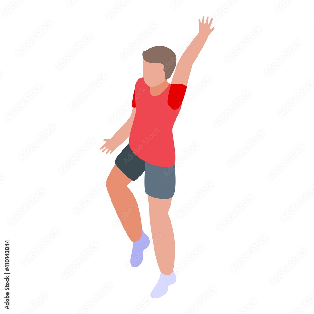 Volleyball player attack icon. Isometric of volleyball player attack vector icon for web design isolated on white background Volleyball player attack icon. Isometric of volleyball player attack vector icon for web design isolated on white background