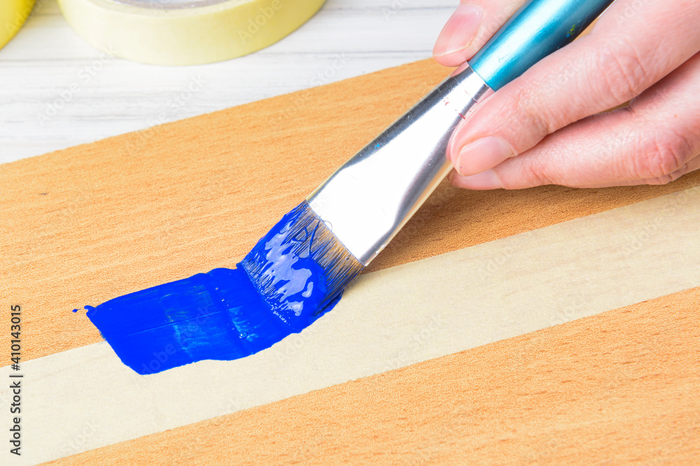 Using masking tape when painting with brush Stock Photo Adobe Stock