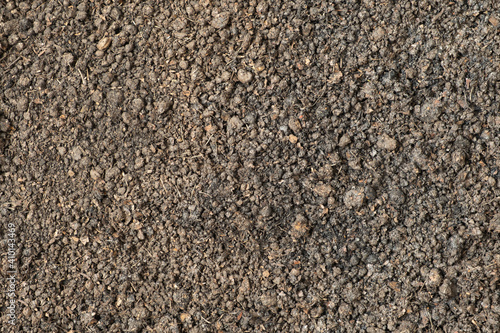 Soil for plant background, the texture of the land top view
