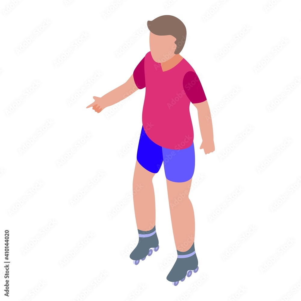 Rollerblade activity icon. Isometric of rollerblade activity vector icon for web design isolated on white background Rollerblade activity icon. Isometric of rollerblade activity vector icon for web design isolated on white background