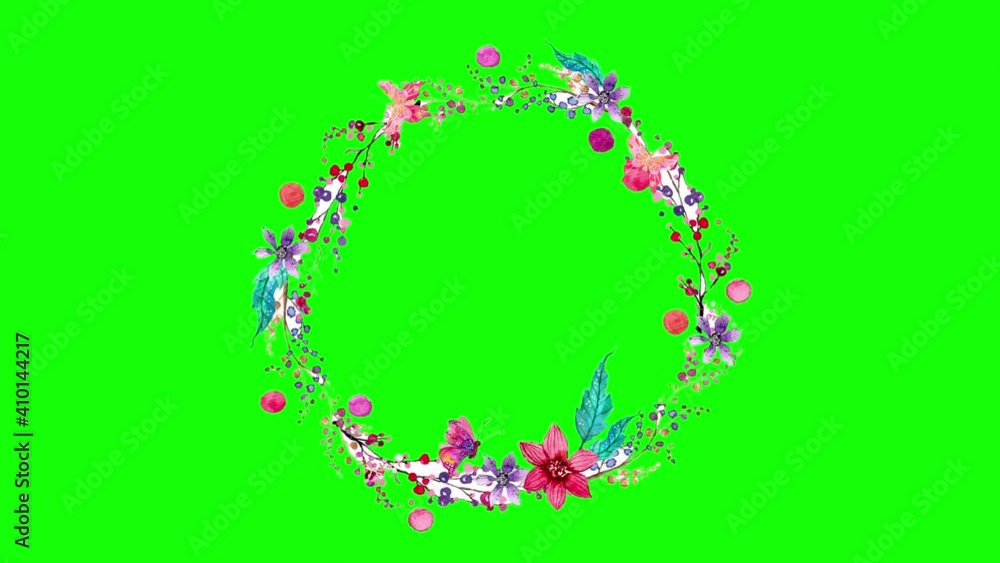 rotating flower frame with green screen rotating flower frame with green screen