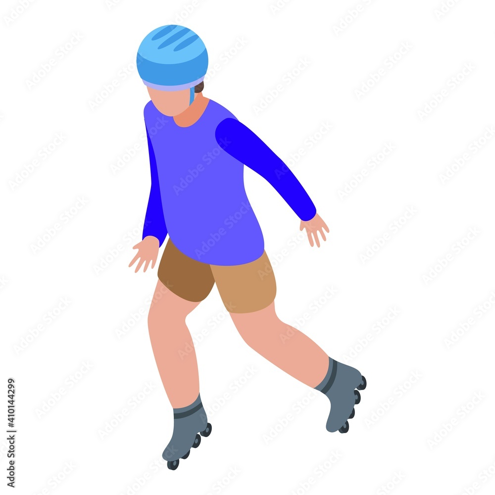 Boy rollerblade shoes icon. Isometric of boy rollerblade shoes vector icon for web design isolated on white background Boy rollerblade shoes icon. Isometric of boy rollerblade shoes vector icon for web design isolated on white background