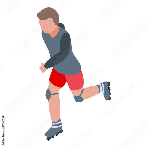 Inline rollerblade icon. Isometric of inline rollerblade vector icon for web design isolated on white background
