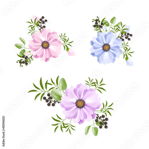Flower isolated on white background. Flower modern design for t-shirt, print material, cloth and textile. Useful for invite and wedding card, wallpaper and greeting card. Flower vector illustration © Marinko