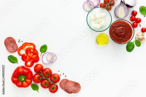 Italian pizza preparation and ingredients