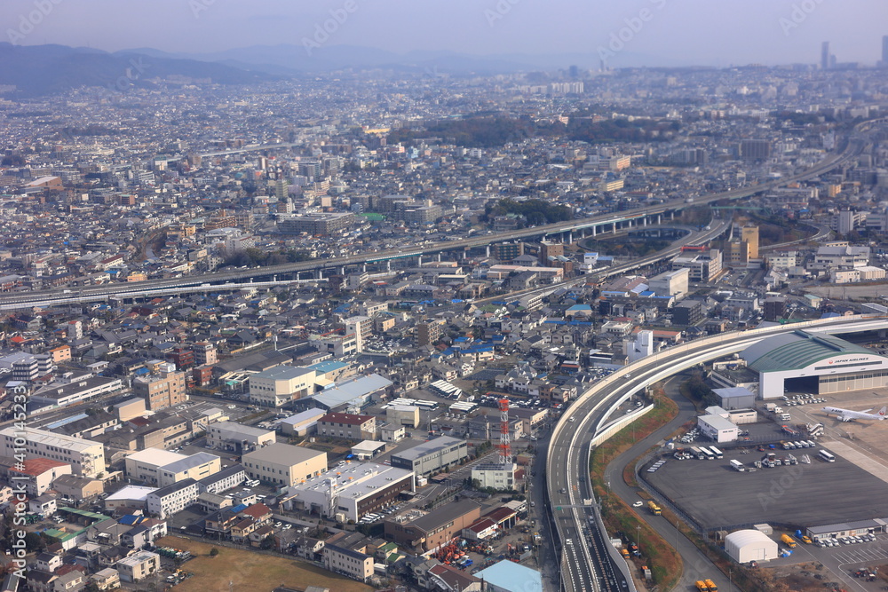 Fototapeta premium 本州 上空 日本