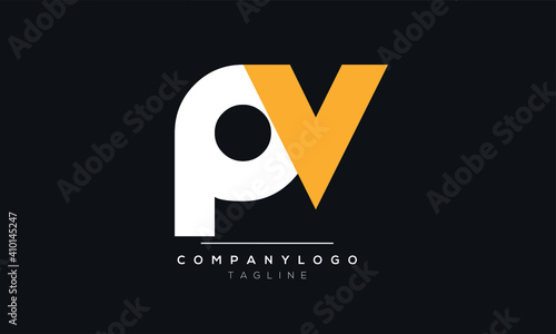 Abstract Letter Initial PV or VP,P and V Vector Logo Design Template