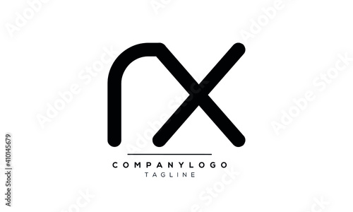 Abstract Letter Initial RX or XR Vector Logo Design Template