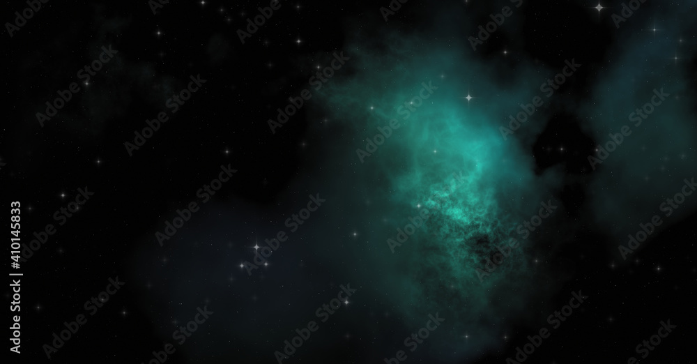 Obraz premium Star field in galaxy space with colorful nebula. Sci fi background of deep space. Ethereal wallpaper.