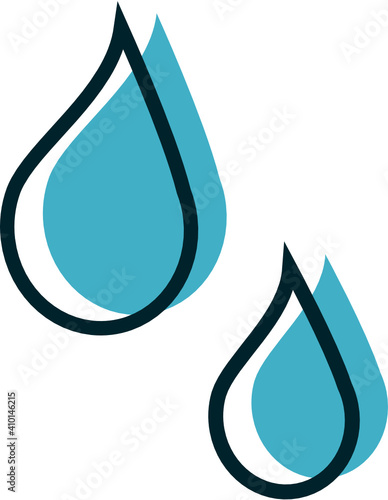 Water or sweat drops vector icon graphic or clipart illustration