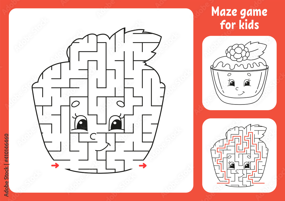 Maze Game, Worksheet Vector & Photo (Free Trial)