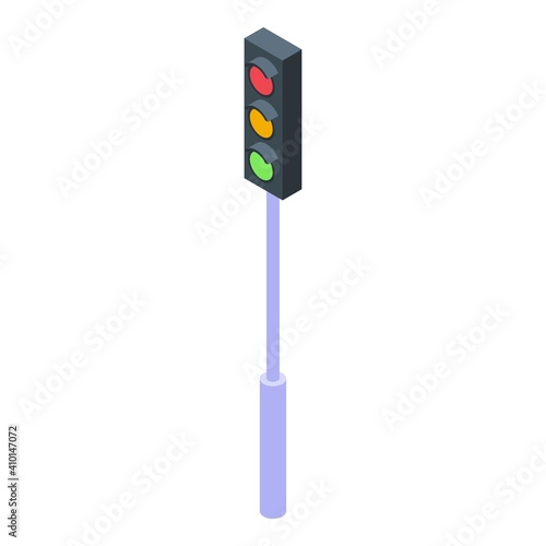 Tunnel traffic lights icon. Isometric of tunnel traffic lights vector icon for web design isolated on white background