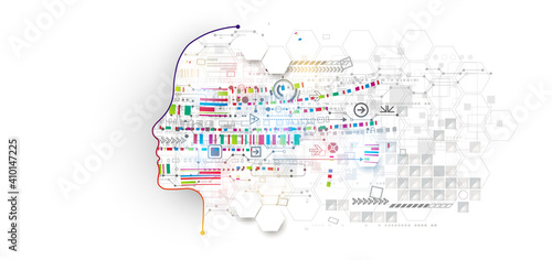 Artificial intelligence concept. Technology background. Vector science illustration