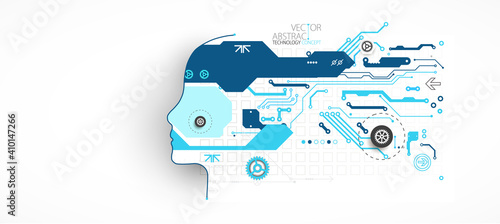 Artificial intelligence concept. Technology background. Vector science illustration