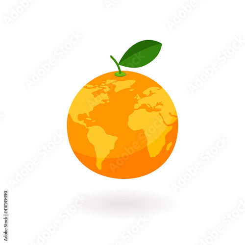 Orange Earth planet creative design vector illustration