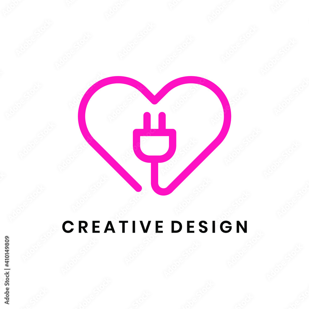 Obraz premium Heart plug logo