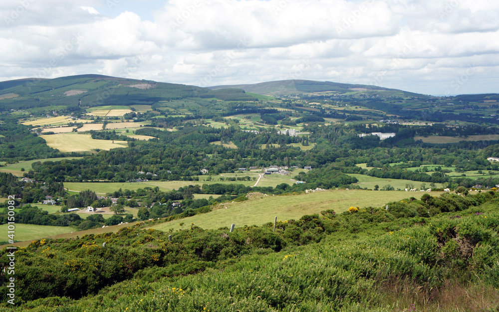 Landscapes of Ireland. View from the foot of the Great Sugar Loaf Mountain. Landscapes of Ireland. View from the foot of the Great Sugar Loaf Mountain.