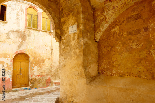 Narrow street in the historic center of Ugento, Salento, Apulia, Italy - Europe © jeeweevh