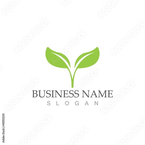 Logos of green Tree leaf ecology