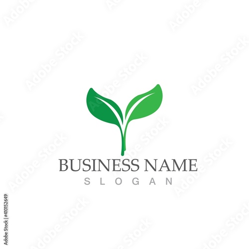 Logos of green Tree leaf ecology