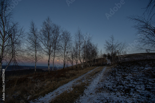 Evening in the Carpathian mountains in winter © onyx124