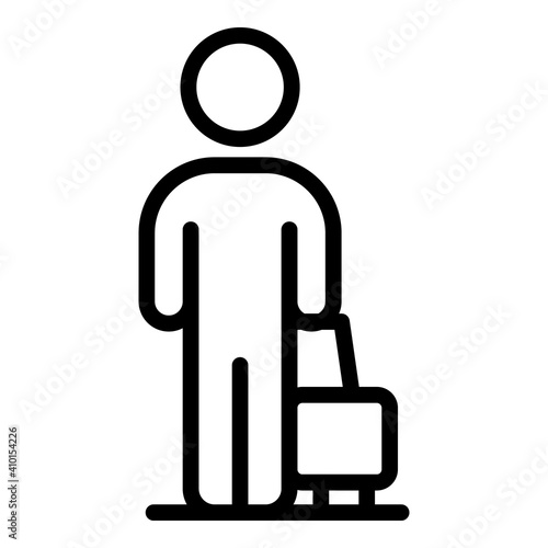 Flight passenger icon. Outline flight passenger vector icon for web design isolated on white background