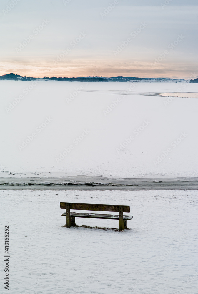 bench on the shore