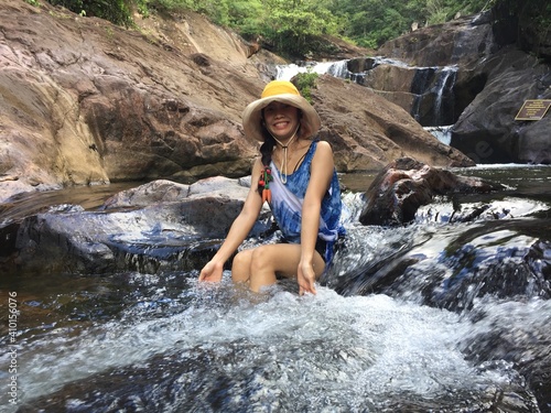 Woman and river