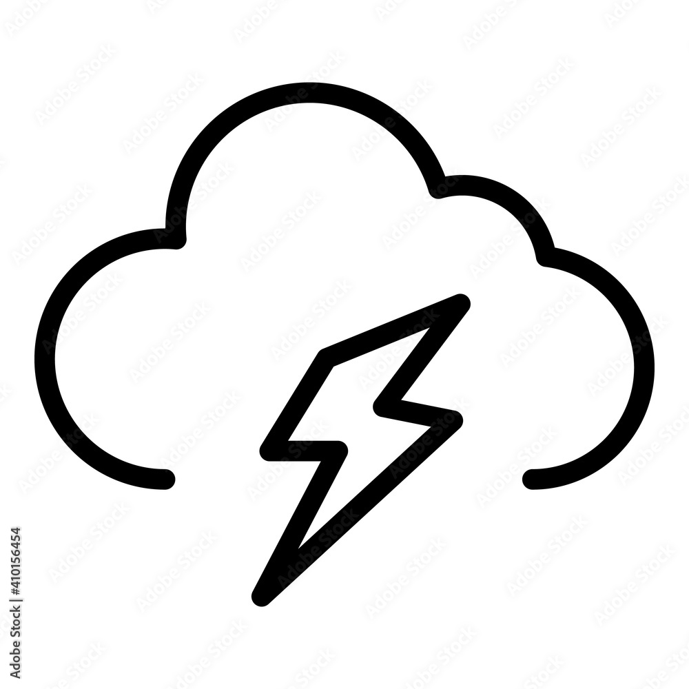 Cloud flash icon. Outline cloud flash vector icon for web design isolated on white background Cloud flash icon. Outline cloud flash vector icon for web design isolated on white background