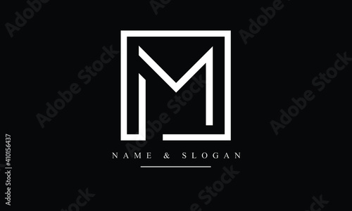 OM, MO, O, M abstract letters logo monogram