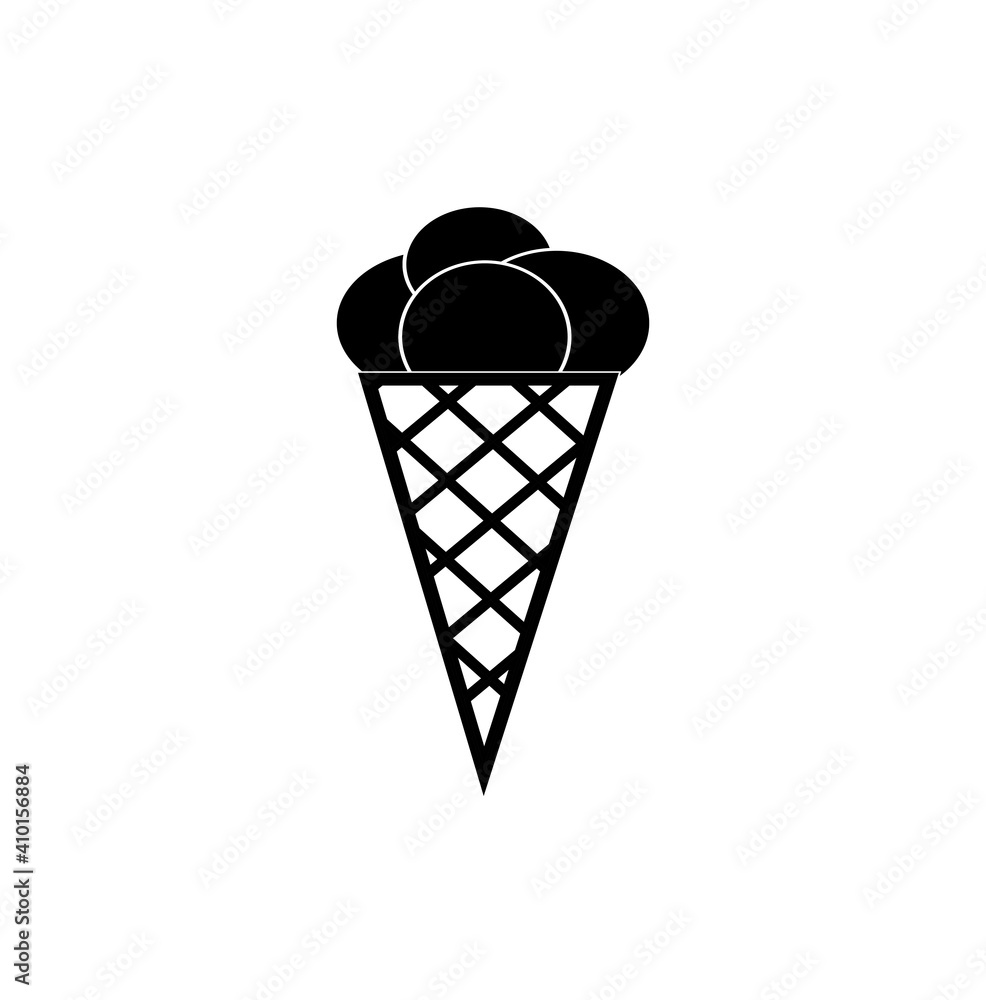 Ice cream cone icon isolated. Modern sweet vanilla desert sign. Trendy vector chocolate cram symbol for web site design, button to mobile app. Logo ice cream illustration. Ice cream cone icon isolated. Modern sweet vanilla desert sign. Trendy vector chocolate cram symbol for web site design, button to mobile app. Logo ice cream illustration.