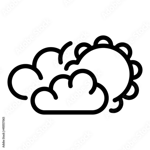 Overcast day icon. Outline overcast day vector icon for web design isolated on white background