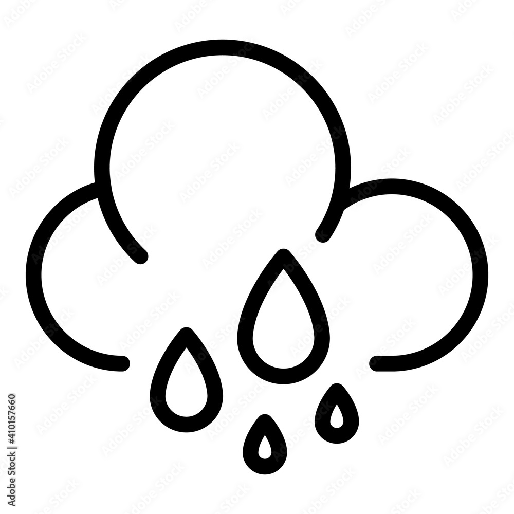 Shower cloud icon. Outline shower cloud vector icon for web design isolated on white background Shower cloud icon. Outline shower cloud vector icon for web design isolated on white background